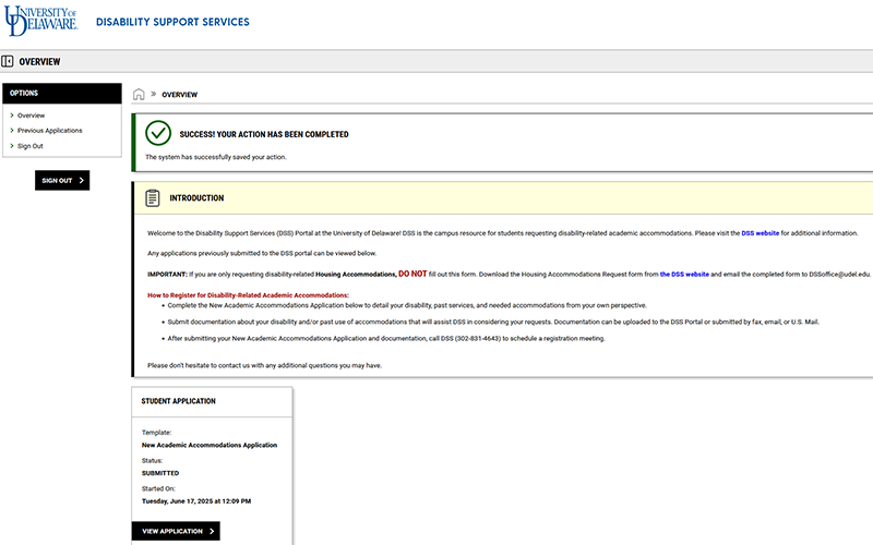 Screenshot of Successful Action Completed message screen