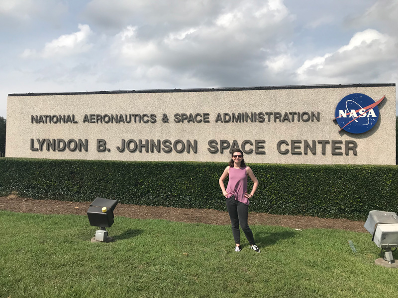 Natalie Zimmerman at NASA's Johnson Space Center in Houston at the start of her 10-week summer internship.