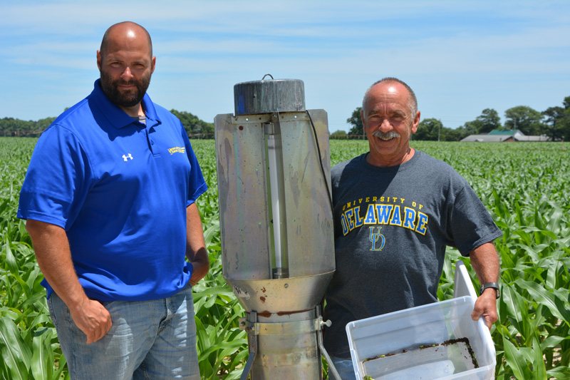 Bill Cissel, Extension agent, Integrated Pest Management (IPM), left, and Richard "Dick" Monaco, Extension IPM technician, right.