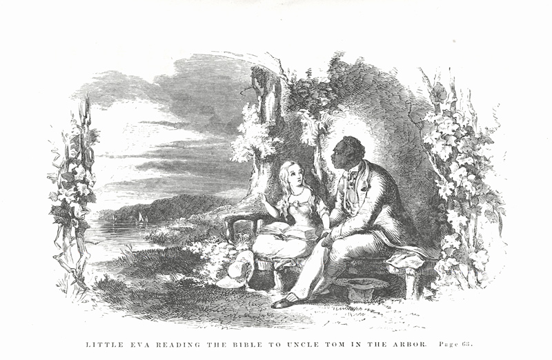 This 1852 illustration, “Little Eva Reading to Uncle Tom in the Arbor,” was done by Hammatt Billings for the first edition of Harriet Beecher Stowe’s book “Uncle Tom’s Cabin.” It is from UD Special Collections and Museums.