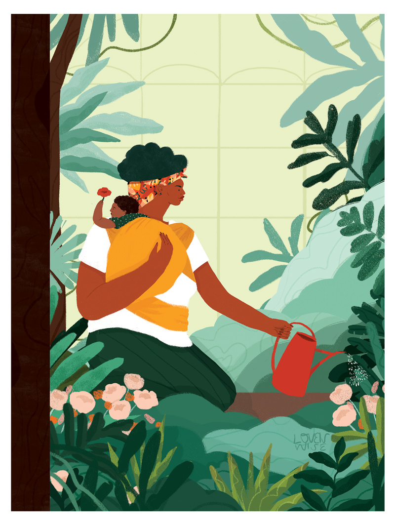 This detail of a print by Loveis Wise, “Nurture,” was the cover illustration for “The New Yorker” in June 2018.