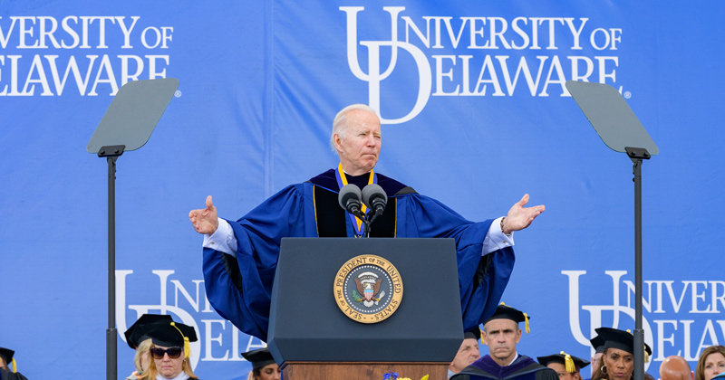 President Joe Biden speaks at commencement 