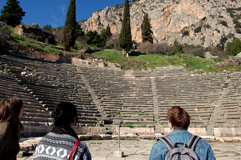 Photo by Joshua Nagy from the Athens LLCU Micro program in Winter 2022: “Delphi is famous for the oracle who gave prophecies in the name of the god Apollo. Above the ruined treasures that every city state offered to the Oracle and above the Temple of Apollo itself lies the Amphitheater. For us, we had a chance to imagine what the actors would have seen as they took the stage thousands of years ago. Many of the productions performed at this site are still performed today all across the world, linking the past to the present.“ This photo was a finalist in the 2022 Study Abroad Photo Contest.