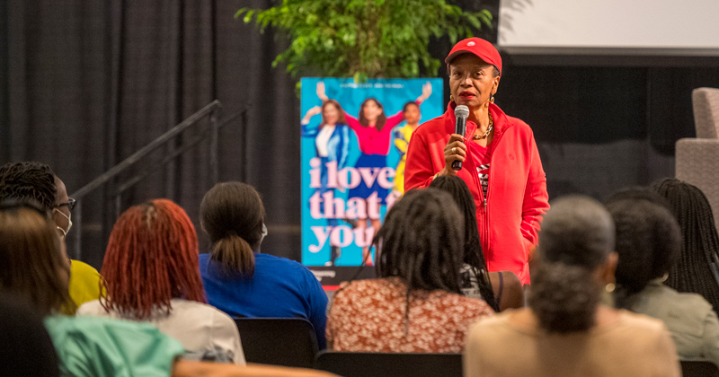 Jenifer Lewis, an actress and author best known for starring on Black-ish, spoke to students, faculty and staff at Trabant University Center on Friday, Sept. 16. The event was sponsored by the Center for Black Culture.