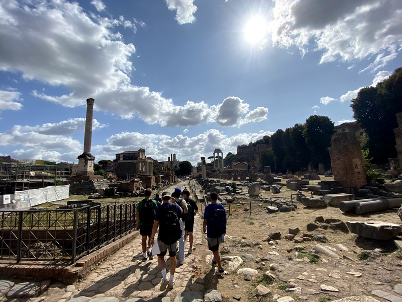 Photo by Marcaela Allen from the World Scholars-Rome, Italy program in Fall 2021: “This photo was taken during my Ancient Rome Art History Class. The class took place at various sites around the modern city of Rome that featured ruins from Ancient Rome and Ostia. In this specific picture, we were exploring the famed ruins of the Ancient Roman Forum, a place for commerce, entertainment, community, religion, and politics. The ruins remain in quite good condition for structures that have been out of use for almost 2,000 years. I had a great appreciation for the class and being able to not only learn but fully experience the history of such a monumental and infamous empire.” This photo was a finalist in the 2022 Study Abroad Photo Contest.