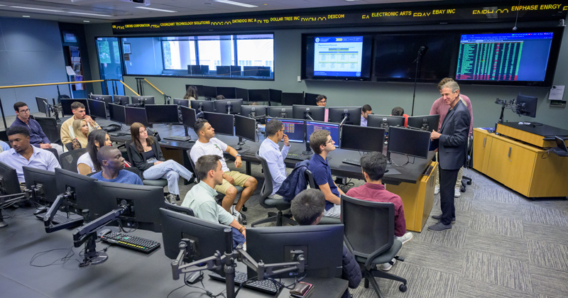 Portuguese graduate students got the chance to get hands-on experience in U.S. financial markets through a partnership with Lerner College of Business and Economics.  
