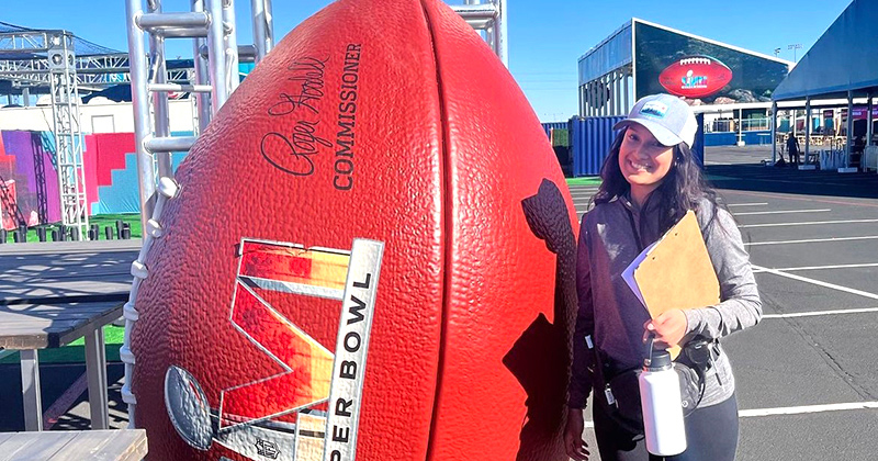 Alexa Bachonski learned about the hospitality industry while working at Super Bowl LVII