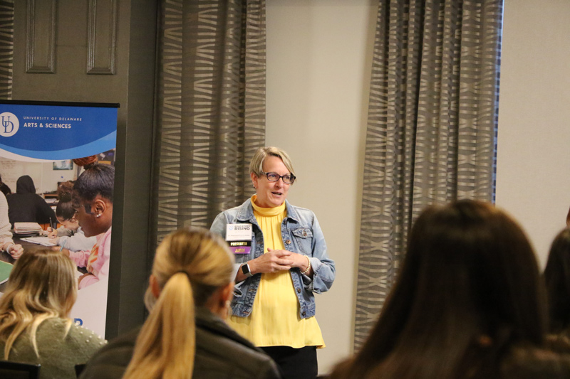 Stephanie Kotch-Jester, associate director of undergraduate studies and assistant professor in CEHD’s School of Education, presents information about CEHD’s teacher education programs at Educators Rising. 