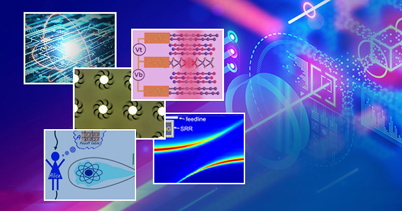 Illustration of quantum computing, physics and engineering