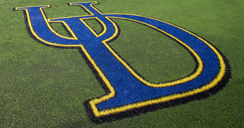 UD logo on grass field