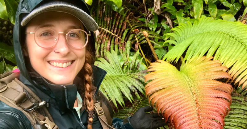 During her time in the mountains, Lizzy Baxter fell in love with Hawai’i’s native plants like the rainbow ama’u fern.