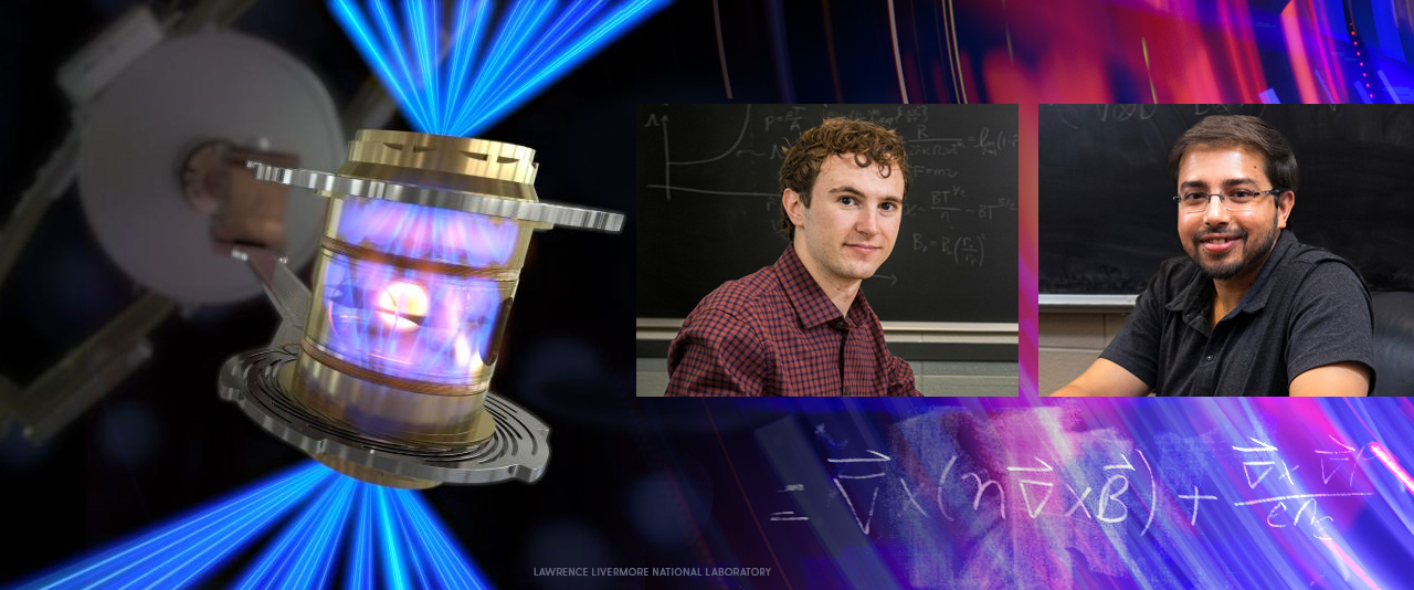Robert Spiers (left) is a doctoral student at the University of Delaware, studying nuclear fusion with his mentor, Arijit Bose, assistant professor of physics and astronomy.