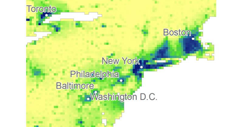 These maps from UD Professor Jing Gao show different scenarios of how urbanization could unfold by 2100, according to the Shared Socioeconomic Pathways used for understanding climate change impacts.