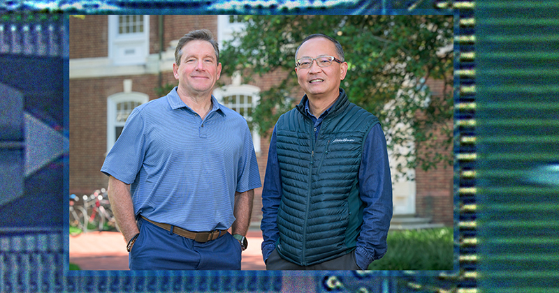 Dennis Prather (left) and Xiao-Feng Qi are developing the next generation of wireless communication devices with advanced sensing and artificial intelligence (AI) capabilities.