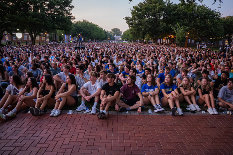Students wait for the Twilight Ceremony to start