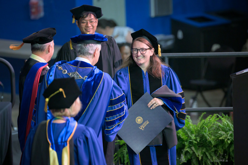 The University of Delaware’s Graduate College bestowed degrees on 235 candidates at the 2024 Doctoral Hooding Ceremony, held May 22 at the Bob Carpenter Center.