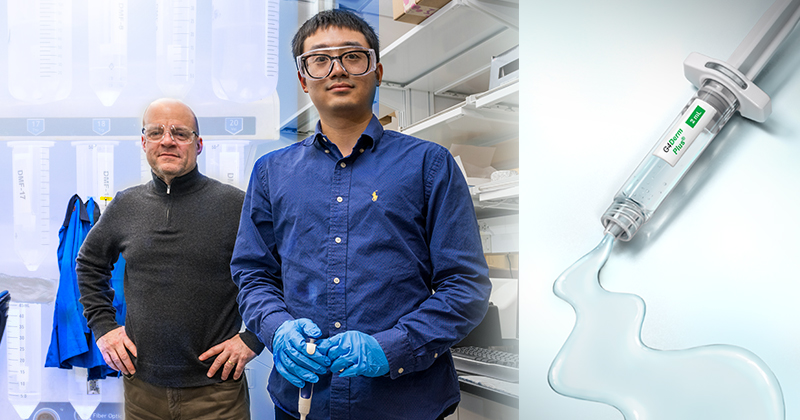 The U.S. Food and Drug Administration has approved two new wound management products that include patented hydrogels invented by UD material scientist Darrin Pochan and Joel Schneider, a former UD faculty member now at the National Cancer Institute. Licensed for use by Gel4Med, a Harvard University-based biomaterials engineering company, the unique UD hydrogel materials are made of peptides — the building blocks of proteins — that self-assemble to form a 3D matrix and are compatible with living cells. 