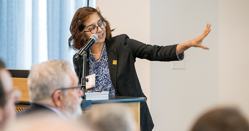 Sunita Satyapal speaking at the NAE meeting