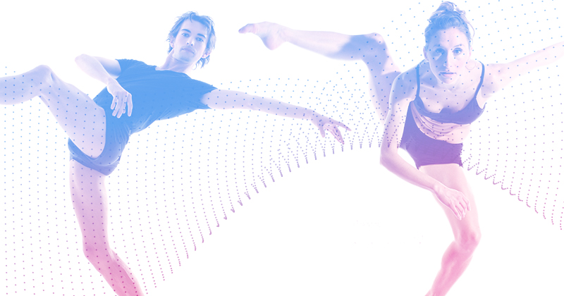 two people in motion dancing