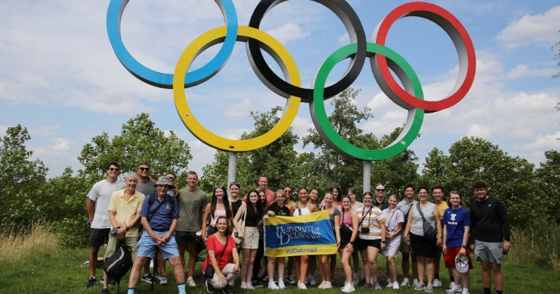 Professors Steve Goodwin and Jennifer Thorpe were honored with the Study Abroad Faculty Director of the Year Awards last spring. In the most recent Health Behavior and Nutrition Science study abroad program, they took students to watch the Olympic and World Cup games in western Europe to truly immerse students into the competitive sport culture of the international community. 