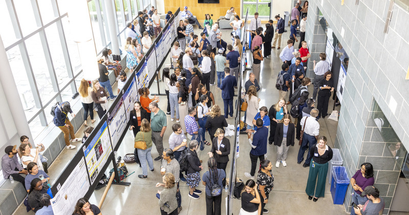 People gathered in the Patrick Harker Interdisciplinary Science and Engineering (ISE) Lab.