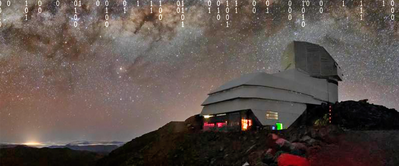 The Vera C. Rubin Observatory stands atop a mountain peak in Chile, from which its telescope and camera will capture extraordinary information about our universe over the next 10 years as part of the Legacy Survey of Space and Time (LSST). University of Delaware researchers and students have had leading roles in this project and anticipate many discoveries as scientists from around the world analyze the images and enormous amounts of data that will be available. In this image, the Milky Way galaxy that includes our solar system is clearly visible in the skies above the observatory.
