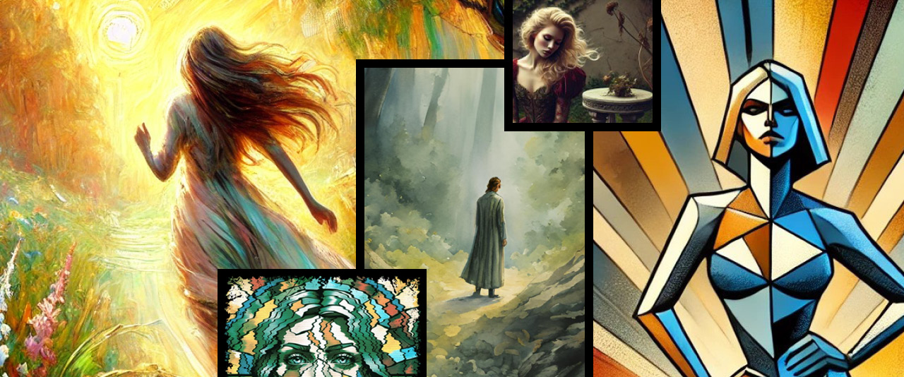 Collage of AI generated artwork related to Taylor Swift