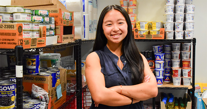 Evyn Appel, a senior honors sustainable food systems major, works to understand issues in the food system through her research on the stigma surrounding food insecurity and food pantries, investigating how, or if, federal nutrition assistance and emergency food programs are working to combat stigma. 
