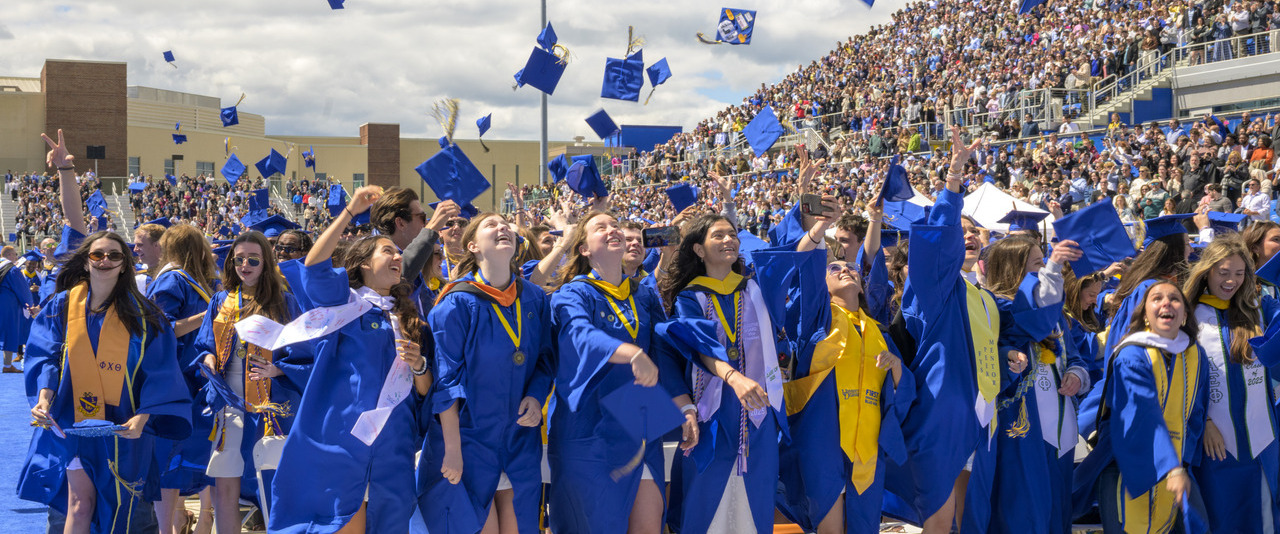 Graduates of the University of Delaware Class of 2025 celebrate the culmination of their college careers.