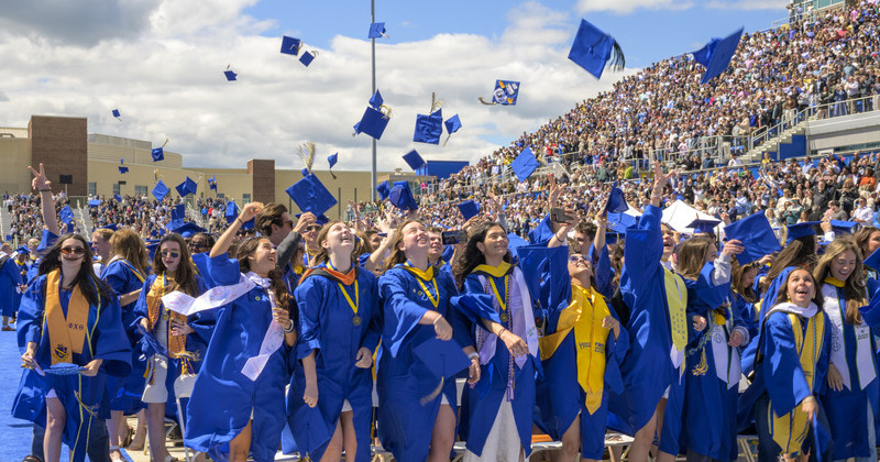 Graduates of the University of Delaware Class of 2025 celebrate the culmination of their college careers.