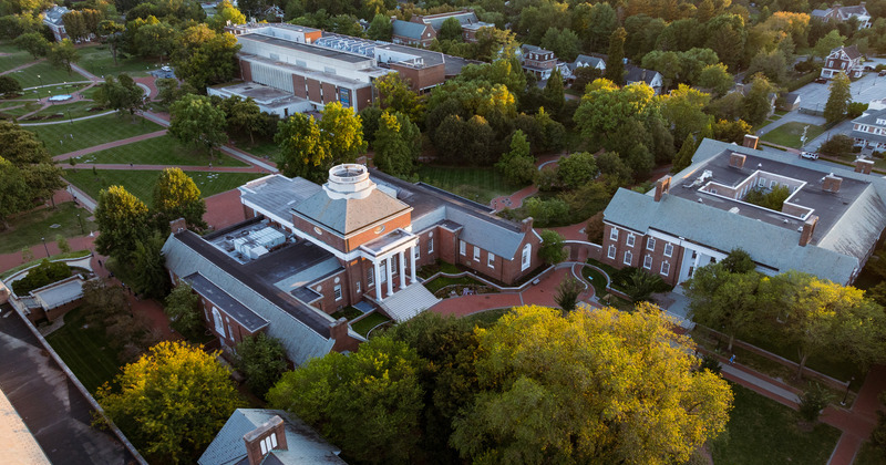 aerial photo of UD campus