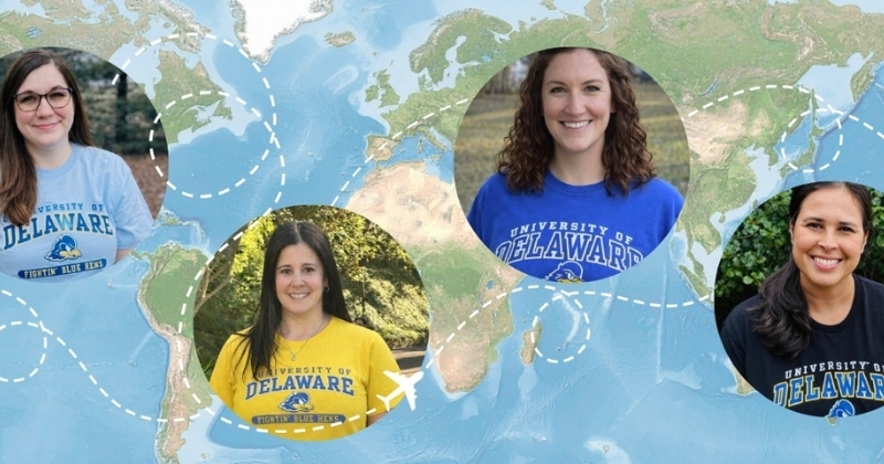Erika (Feierstein) Mathews, Erin Curry, Jennifer (Cascarino) Reith and Tiffany Carro met during a University of Delaware study abroad course in New Zealand. Inspired by the experience, the alumni continue to travel together, 23 years after graduation.