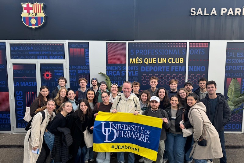 One of nine study abroad courses offered by UD’s Alfred Lerner College of Business and Economics, the course, led by Instructor of Sports Management John Allgood, immersed 31 students in four of Europe’s most influential sports cultures through hands-on learning across the Netherlands, Belgium, Germany and Spain. 