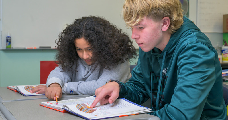 Students in The College School participate in a science lesson. The College School, housed in UD’s College of Education and Human Development, serves students in grades 1 to 8 with learning differences.