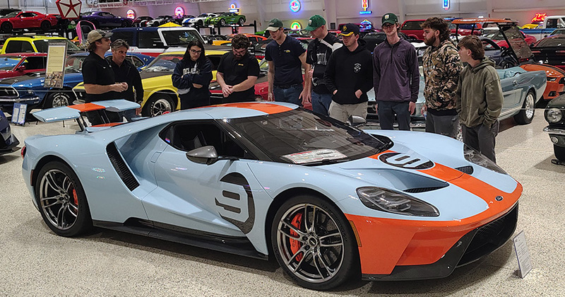 Students at the American Muscle Car Museum in Melbourne, Florida. 