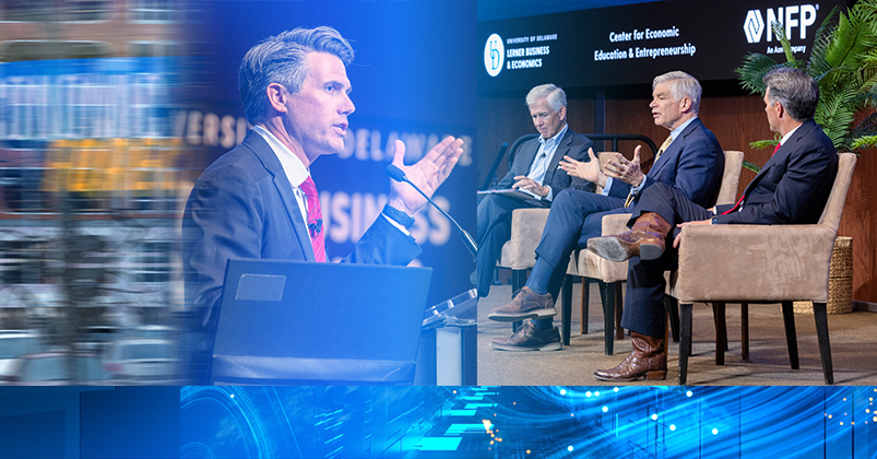 The University of Delaware’s Center for Economic Education and Entrepreneurship, in partnership with NFP (formerly Lyons Companies), hosted its annual 2026 Economic Forecast on Feb. 19, bringing nationally recognized voices to campus to unpack the most pressing economic issues of the year ahead.