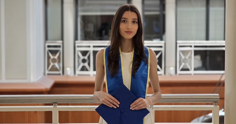 Antonia Vázquez, a finance major in the Alfred Lerner College of Business & Economics