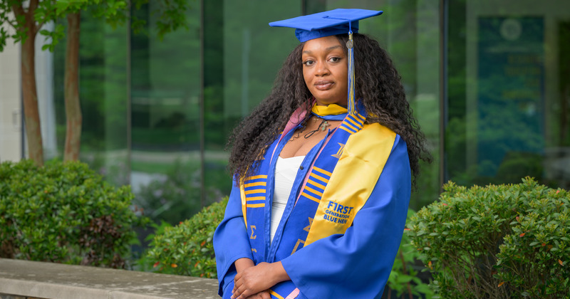 Maizie Mensah, a senior majoring in interdisciplinary studies in medical and molecular sciences, will walk across the College of Health Sciences Convocation stage after recovering from Guillain-Barré Syndrome. 