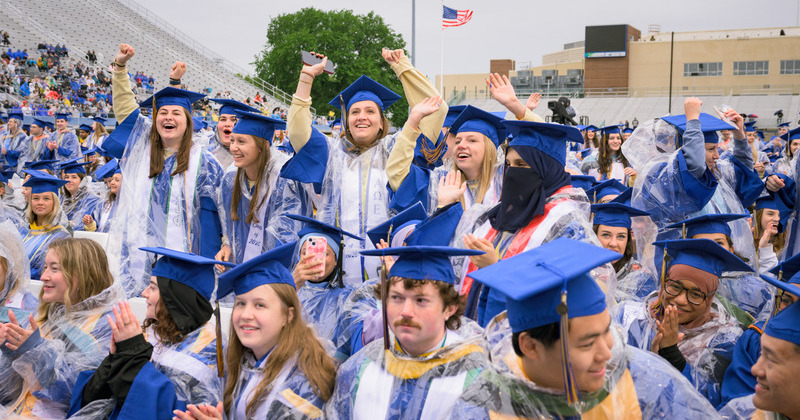 Graduates of the University of Delaware Class of 2026 celebrate the culmination of their college careers.