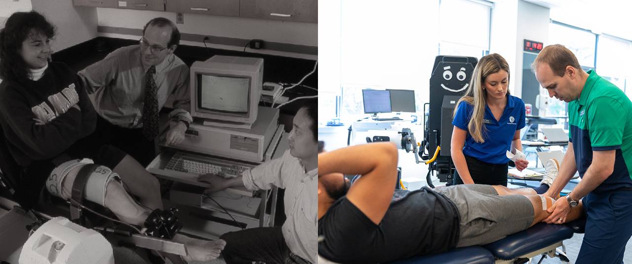 UD Physical Therapy then-and-now photos from 1995 and today