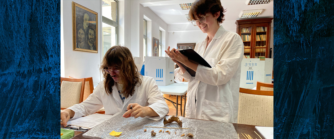 UD student Sophia Margiotta (right) spent the summer working on an archaeological dig site in Romania.
