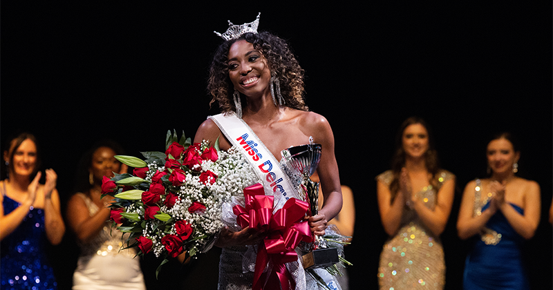 University of Delaware Class of 2024 alumna Anaya Harrison was crowned Miss Delaware 2026 and will represent the First State at the Miss America Competition this September.