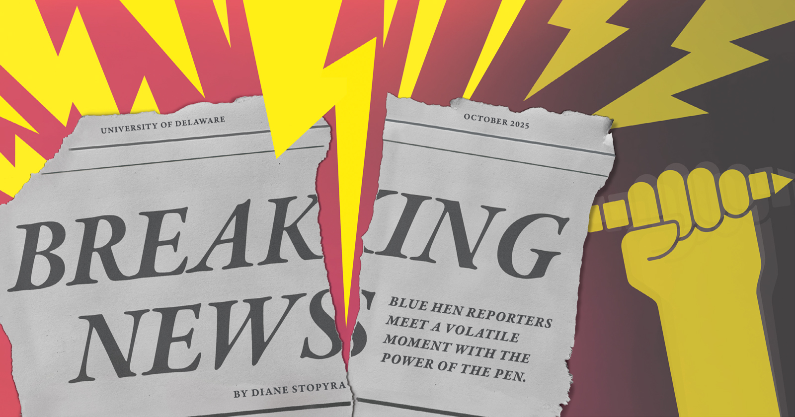 Breaking News with lightning bolts
