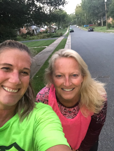 Andrea Everard selfie with workout buddy Lisa