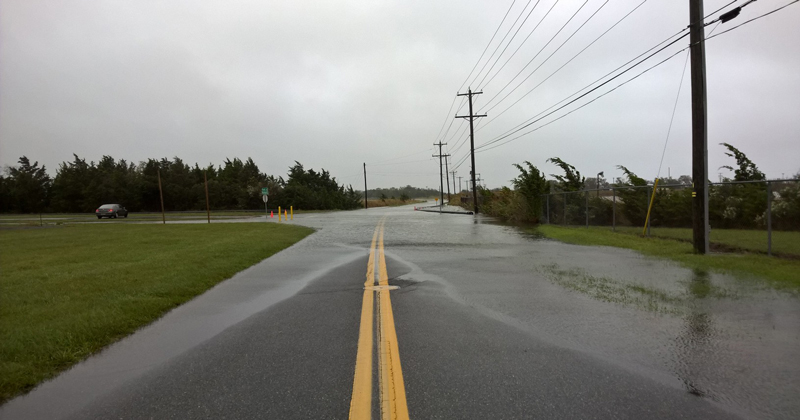 Photo of a flooded road.