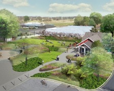 A beautiful garden stretching from the Creamwery to Townsend Hall and back to the greenhouses.