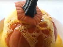 Button for the October 2023 Activity: Pumpkin Volcano