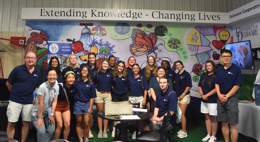 A group photo of University of Delaware 2024 Summer Scholars at the Delaware State Fair