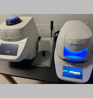 The CEM Smart 6 Microwave + Infrared Moisture & Solids Analyzer and Rapid NMR Fat Analyzer.