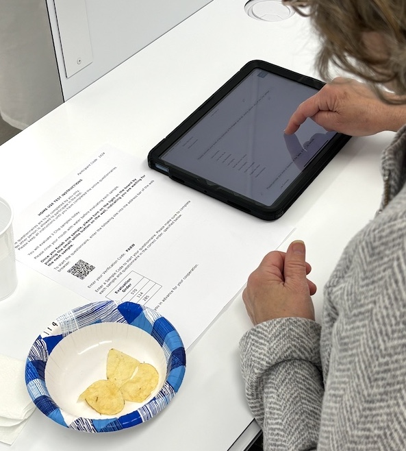 A participant taking a food survey.